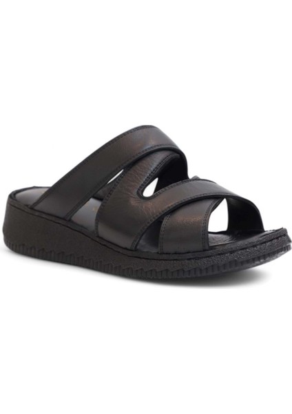 2120 Ultra Hafif Esnek Tabanlı Hakiki Deri Tam Anatomik Kadın Terlik - NKT02120-SIYAH-36 indirimleri