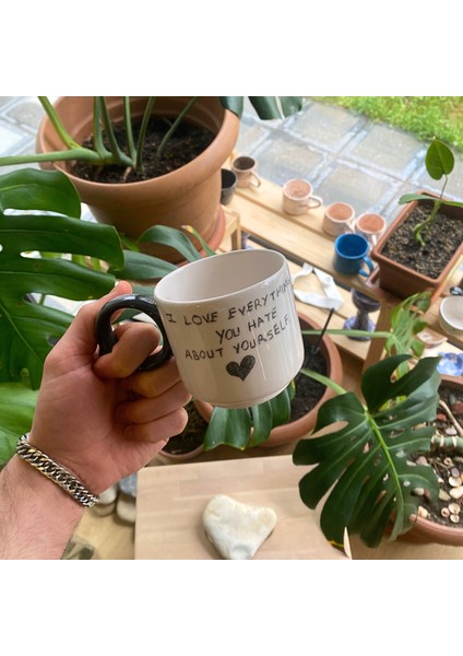 Arche Ceramic El Yapımı Seramik Kupa - ''About Yourself'' Kupa - 225 ml