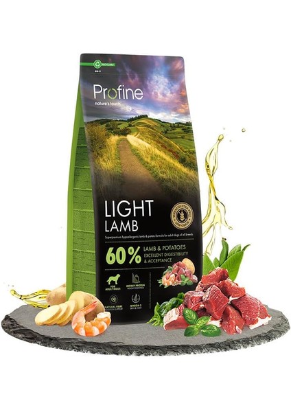 Tahılsız Glutensiz (Light) Kilolu ve Kısırlaştırılmış Kuzulu Köpek Maması 12 kg