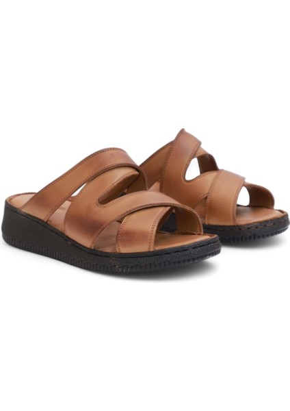 2120 Ultra Hafif Esnek Tabanlı Deri Tam Anatomik Kadın Terlik - NKT02120-TABA-41 modelleri
