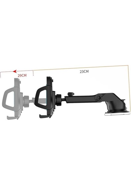 Araç Telefonu Tutucu Güçlü Yapışkan 360 Dönebilen Yükseklik Ayarlanabilen Cam ve Torpido Için Uygun