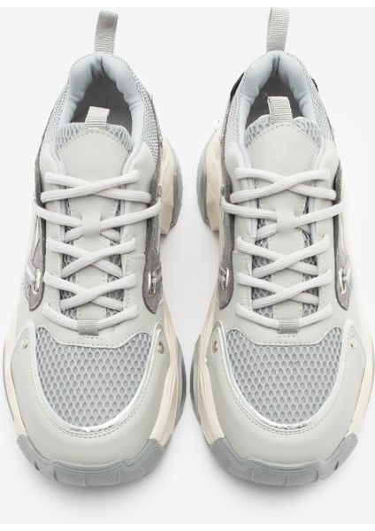 Kadın Sneaker Bağcıklı Fileli Kalın Taban Spor Ayakkabı Azlin