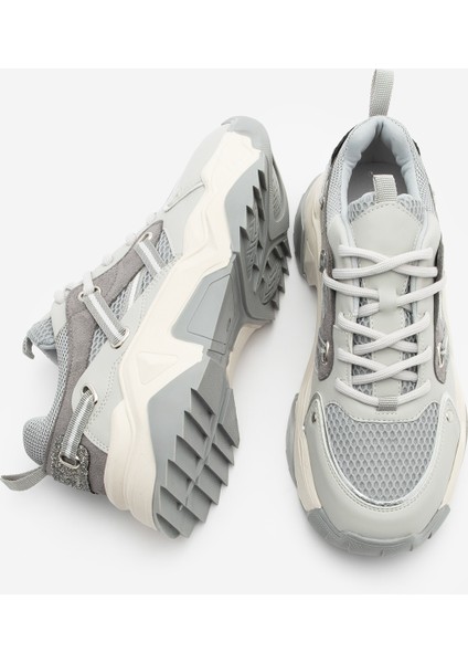 Kadın Sneaker Bağcıklı Fileli Kalın Taban Spor Ayakkabı Azlin
