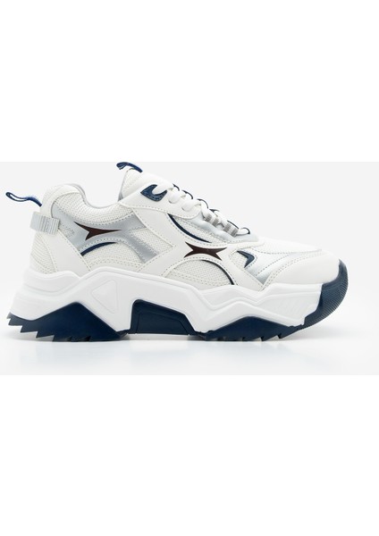 Kadın Sneaker Kalın Taban Bağcıklı Çok Parçalı Spor Ayakkabı Mizon Lacivert modelleri