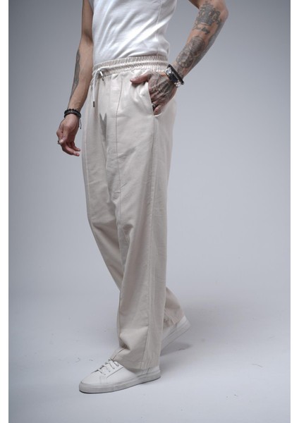 Baggy Kalıp Önü Çıma Detaylı Erkek Gabardin Pantolon