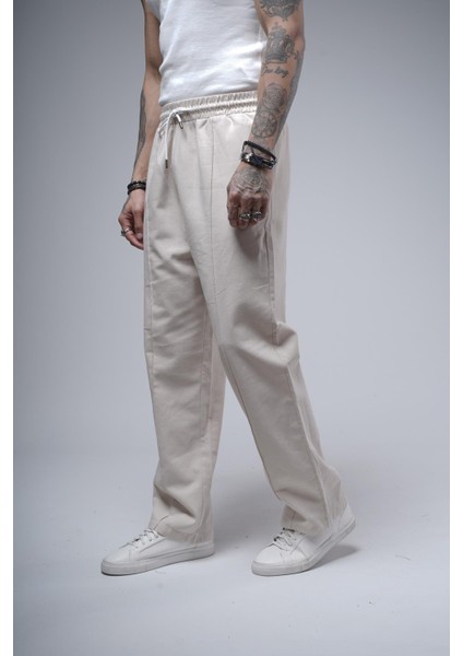 Baggy Kalıp Önü Çıma Detaylı Erkek Gabardin Pantolon