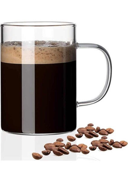 - 9 Adet Aile Boyu Kulple Çay Bardağı Takımı , Kahve ve Sıcak Içeçek Bardağı MK45KR5