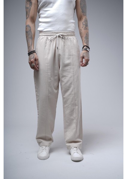 Baggy Kalıp Önü Çıma Detaylı Erkek Gabardin Pantolon