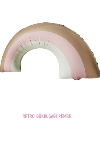 Retro Gökkuşağı Folyo Balon Pembe