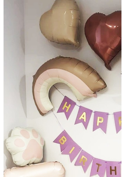 Retro Gökkuşağı Folyo Balon Pembe modelleri