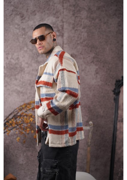 Oversize Kalıp Unisex Cepli Kaşe Oduncu Gömlek