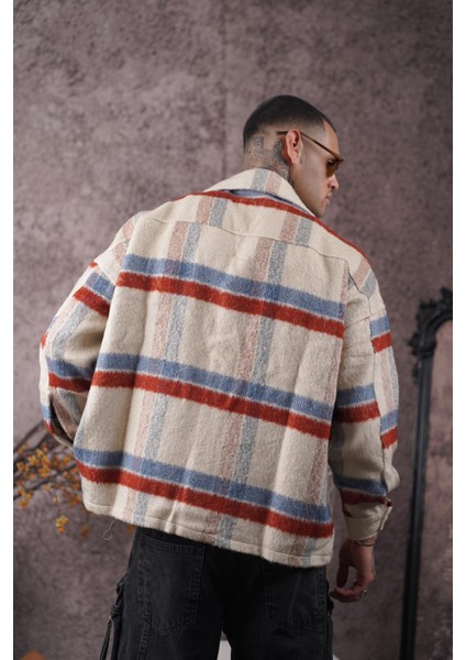 Oversize Kalıp Unisex Cepli Kaşe Oduncu Gömlek
