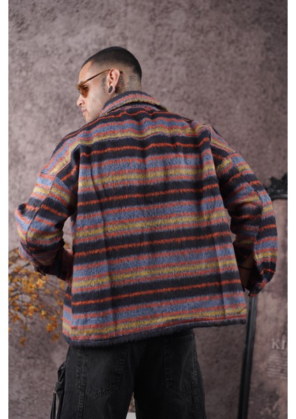Oversize Kalıp Unisex Cepli Kaşe Oduncu Gömlek