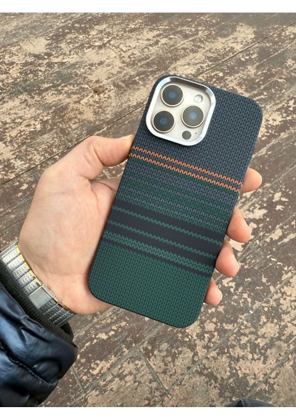 Apple iPhone 14 Plus Karbonfiber Jumper Yeşil Telefon Kılıfı