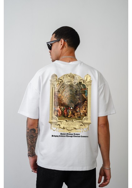 Oversize Kalıp Osmanlı Çarşı Baskılı Unisex Tişört