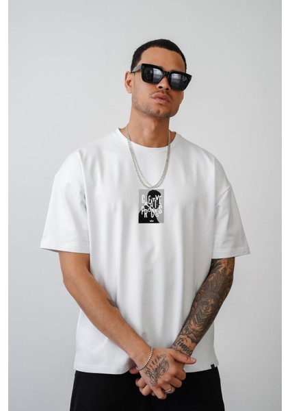 Oversize Kalıp Creative Baskılı Unisex Tişört