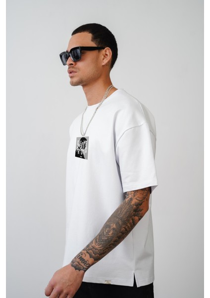 Oversize Kalıp Creative Baskılı Unisex Tişört