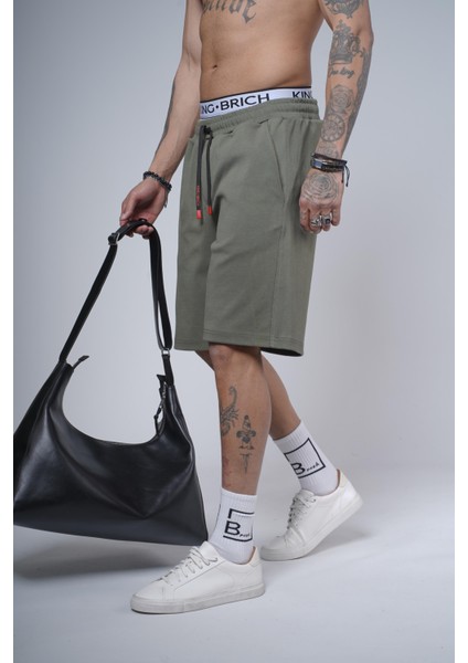 Beli Lastikli Cepli Regular Kalıp Erkek Şort Bermuda