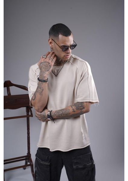 Pis Yaka Oversize Kalıp Reglan Kol Erkek Tişört fırsatları