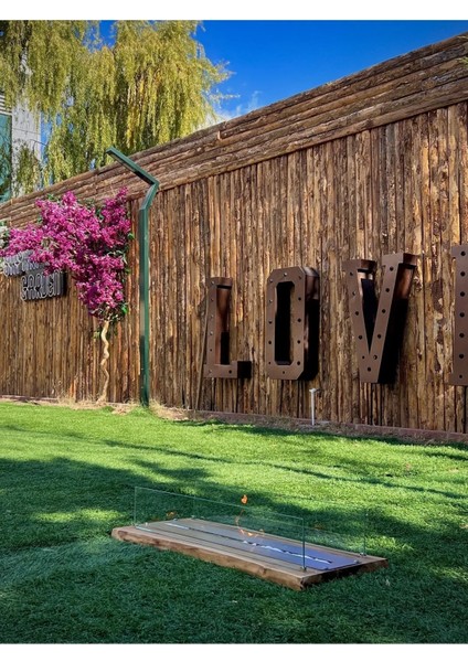 Ultra Mega Boy Doğal Ceviz Masaüstü Bioethanol Şömine Dekoratif Şömine 105 cm fırsatları