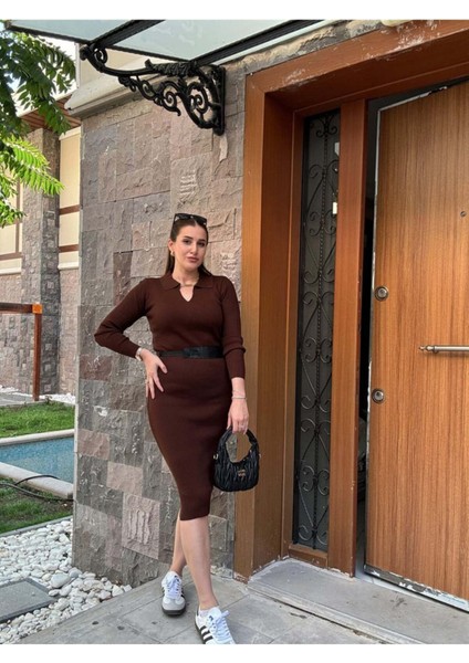 Triko Elbise ile Zarafetin Yeni Adı! Kaçırmayın! (Kemerli)