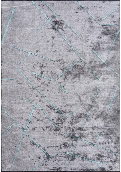 Azur UZ02A Gri Buz Mavi Pamuk Akrilik Yumuşak Dokulu Modern Kilim Karademir Home