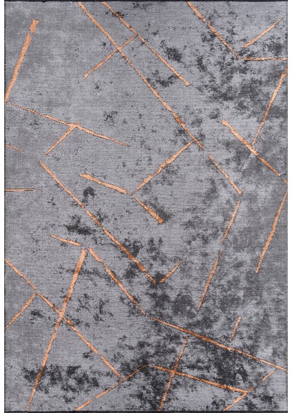 Azur UZ02C Gri Bakır Pamuk Akrilik Yumuşak Dokulu Modern Kilim Karademir Home