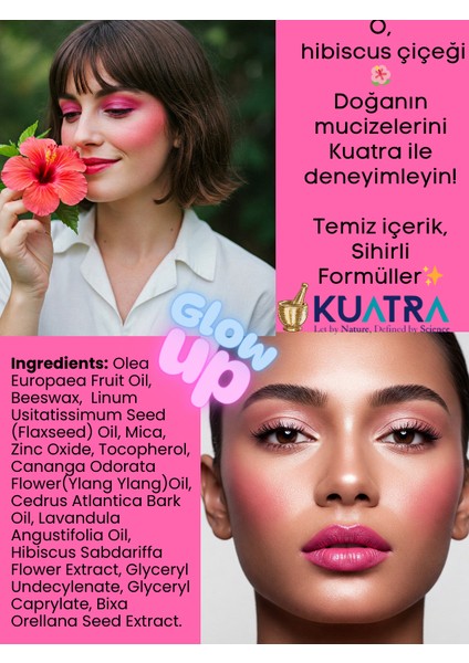 Hibiscus Magic Doğal Içerikli Çok Amaçlı Allık, Ruj, Göz Farı (Makyaj Beraberinde Çok Değerli Besleyici Cilt Bakımı) fırsatları