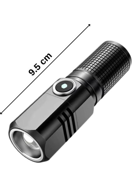 Şarjlı Mini El Feneri 10W 1800 Lümen US-536