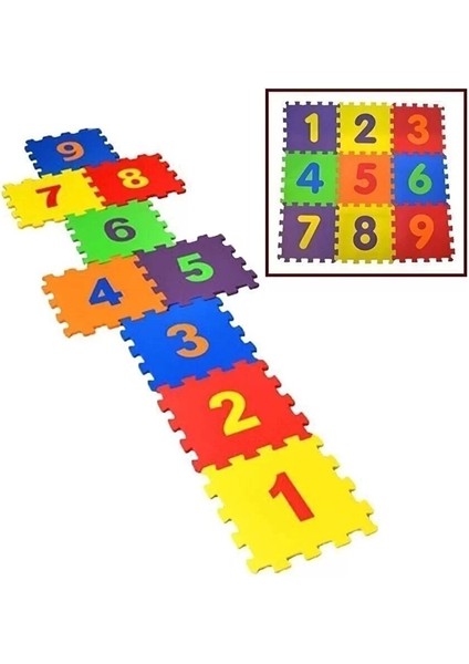 9 Parça Çocuk Oyun Karosu Eva Puzzle Yer Matı Sayılar Eğitici Oyun Halısı fırsatları