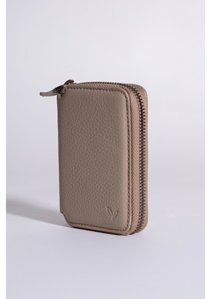 Zeas - Unisex Zip Around Hakiki Deri Cüzdan