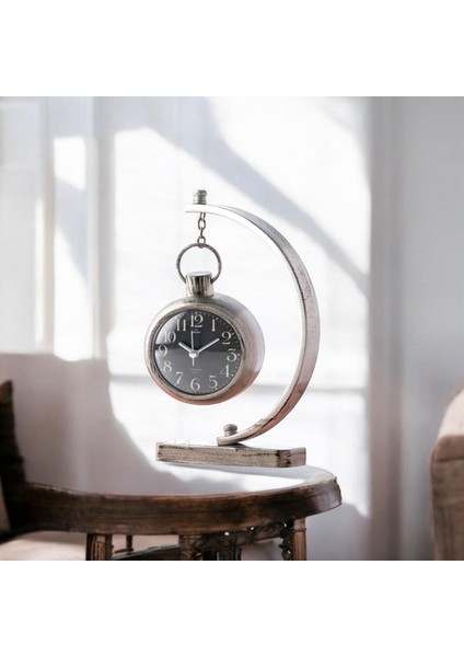 Saatdukkanduvar Home Dan Gri Renkli Modern Şık Tasarım Metal Masa Saati Tv Ünitelileri Sehpa Masa Üstüne Dekoratif Saat