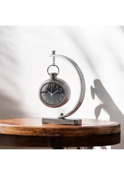 Saatdukkanduvar Home Dan Gri Renkli Modern Şık Tasarım Metal Masa Saati Tv Ünitelileri Sehpa Masa Üstüne Dekoratif Saat fiyatları