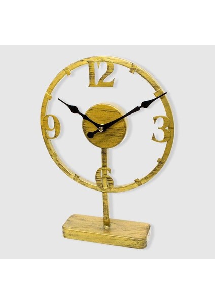 Saatdukkanduvar Home Dan Gold Renk Modern Şık Tasarım Metal Masa Saati , Tv Ünitelileri Sehpa Masa Üstüne Dekoratif Saat