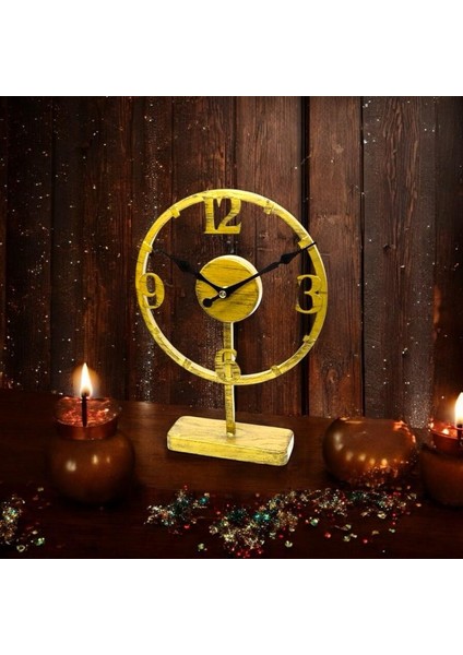 Saatdukkanduvar Home Dan Gold Renk Modern Şık Tasarım Metal Masa Saati , Tv Ünitelileri Sehpa Masa Üstüne Dekoratif Saat fiyatları