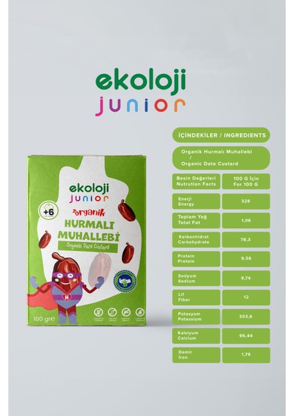 Organik Glutensiz Bebek Muhallebi Hurmalı 100 gr fiyatları