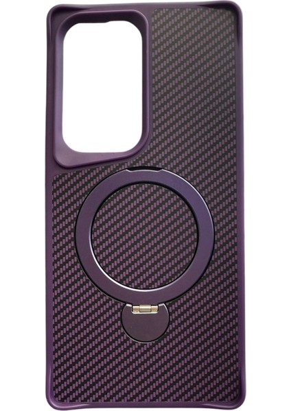 Galaxy S25 Ultra Carbon 360° Standlı Megsafe Korumalı Kılıf