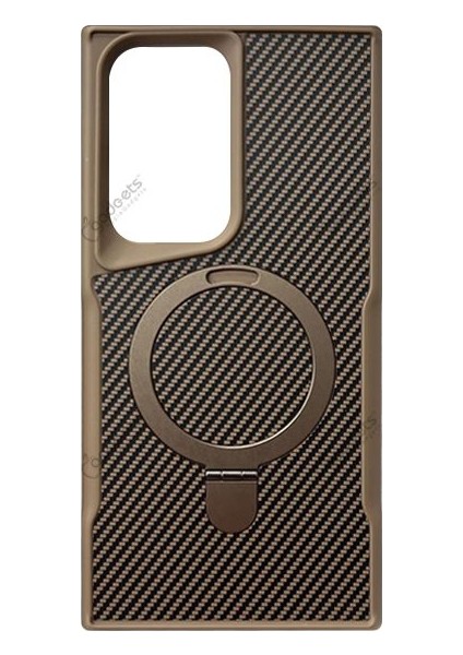 Galaxy S25 Ultra Carbon 360° Standlı Megsafe Korumalı Kılıf