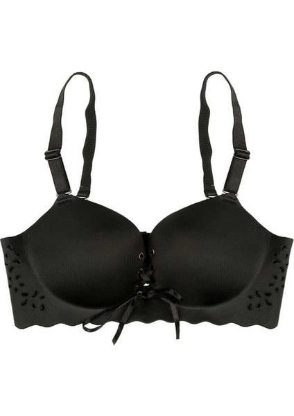 Kadın Lazer Kesim Push Up Bağcık Detaylı Sütyen