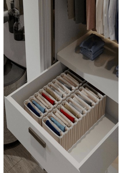 11 Bölmeli Dolap ve Çekmece Içi Düzenleyici Akordiyon Organizer M-00500 (3 Adet) 00517 ( Lisinya )