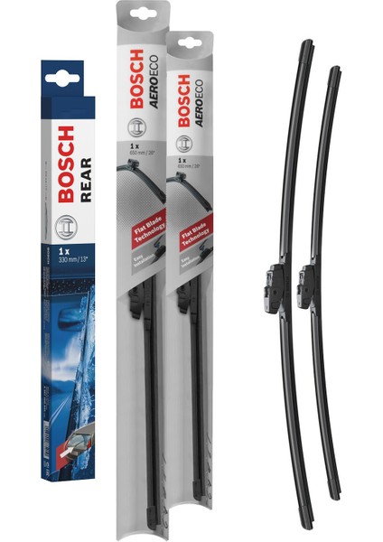 Bosch Aeroeco Ön ve Arka Silecek Takımı Nissan Qashqai J12 2021-2024 ile Uyumlu