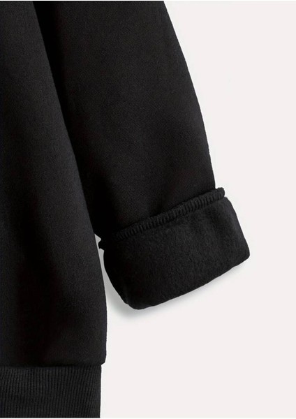 Otomatik Portakal (A Clockwork Orange) Baskılı Bisiklet Yaka Kapşonsuz Siyah 3 Iplik Sweatshirt