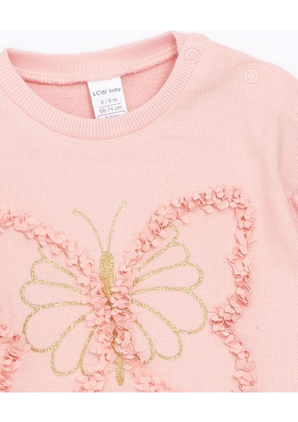 Bisiklet Yaka Kız Bebek Sweatshirt ve Tayt 2'li modelleri