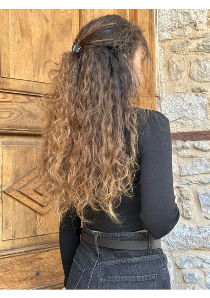 Fermuarlı Fitilli Bluz Siyah