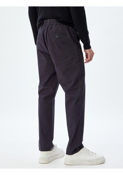 Chino Pantolon Gabardin Cep Detaylı Düğmeli Pamuklu