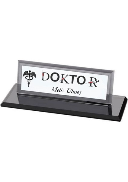 Doktorlara Özel Masa Üstü Kristal Isimlik