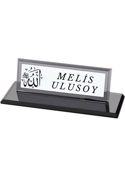 Allah Yazılı Kişiye Özel Kristal Masa Isimliği