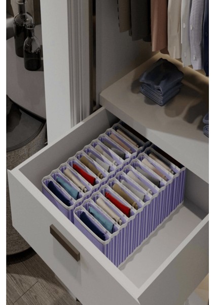 11 Bölmeli Dolap ve Çekmece Içi Düzenleyici Akordiyon Organizer M-00500 (1 Adet) ( Lisinya ) indirimleri