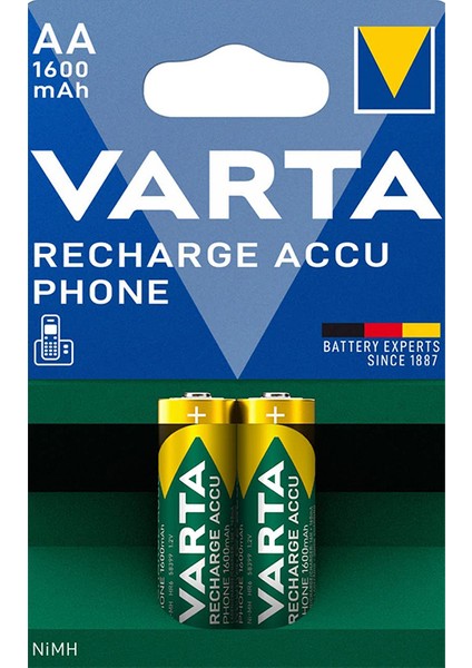 Varta Nı-Mh 1.2V 1600 Mah Hr6 Aa Şarjlı 2li Kalem Pil (4767)
