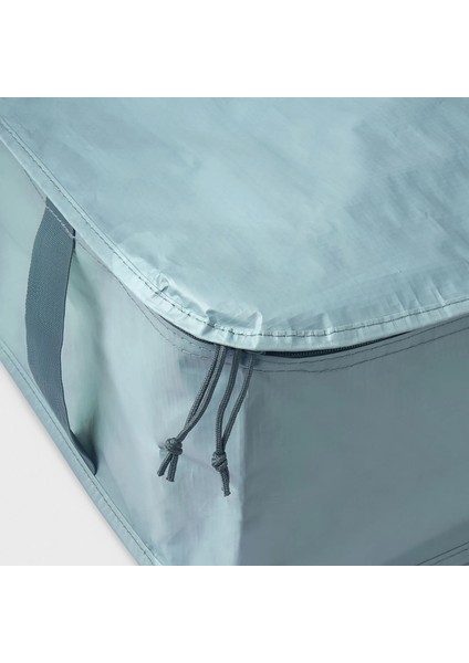 2 Adet Fermuarlı Hurç 55 x 49 x 19 cm Ikea 2'li Set Yatak Altı Çarşaf Nevresim Giysi Saklama Düzenleme Kutusu Turkuaz